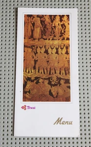 THAI Airways MENU card - LONDON Frankfurt KARACHI Bangkok TG 913 Y - Foto 1 di 3