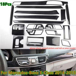 18x Carbon Fiber Interior Cover Trim Decor Set For Mercedes-Benz E-Class 2014 15 - Foto 1 di 4