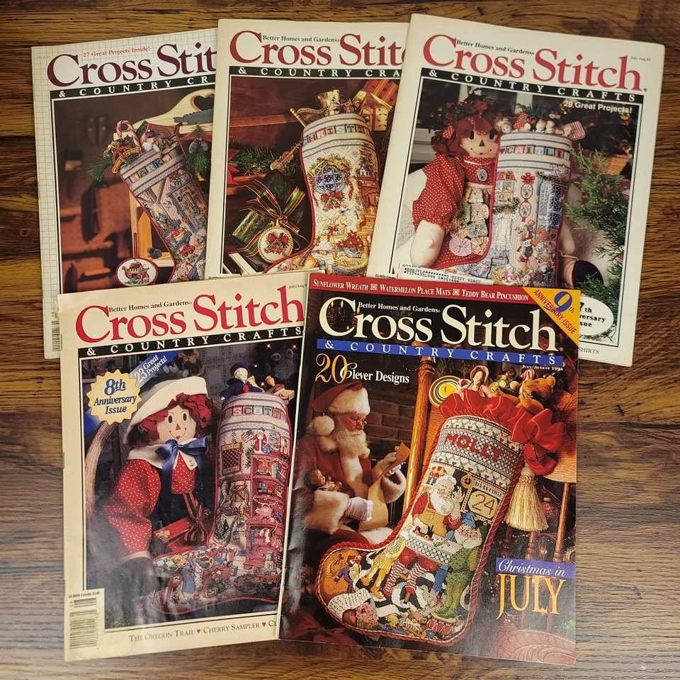 Cross Stitch & Country Crafts Magazine Lot of 5 Anniversary Issues Stockings - Image 1 of 4