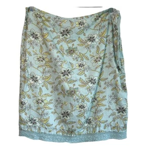 Vintage The Limited 100% Linen Blue Floral Skirt Womens Large Y2K Cottage Fairy - Picture 1 of 6