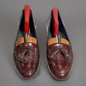 Herren Cole Haan Dunkel Burgund Leder Pinch Quaste Halbschuhe Größe 9M Hergestellt in Italien - Bild 1 von 8