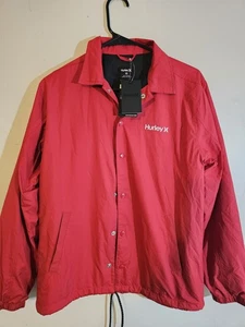 Hurley Herren XS Extra Small Coaches Jacke Wasserabweisend Rot C12655 - Bild 1 von 5