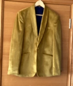 Blazer Villain Hombre Inteligente Terciopelo Mostaza Nuevo Talla 38 Regular Calce Ajustado - Imagen 1 de 3