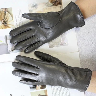 Women's Sheepskin Gloves Fashion Color Leather Simple Style Wool Lining Spring a - Image 1 of 4