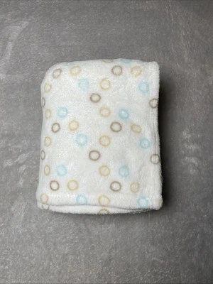 Manta bebé Sunrise círculos azul marrón tostado felpa crema polar Lovey RN #130369 Foto 1 de 4