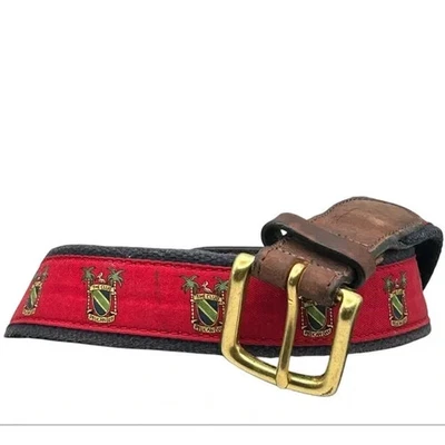 CINTURÓN VINEYARD VINES PARA HOMBRE 38 cuero rojo marrón el club en pelican bay golf Foto 1 de 4