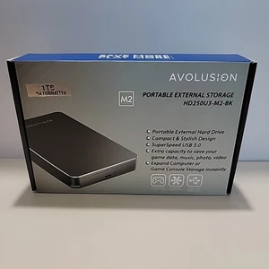 Avolusion M2 Series 1TB USB 3.0 External Portable Hard Drive PS4 Formatted - Picture 1 of 3