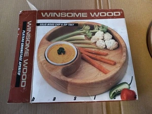 Solid Wood Chip & Dip Tray - Picture 1 of 5