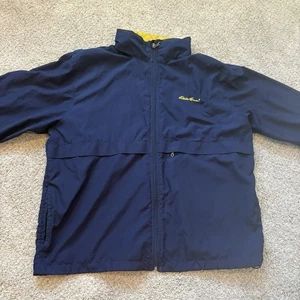 Chaqueta cortavientos Eddie Bauer forrada de malla capucha oculta ventilada para lluvia para hombre alta L - Imagen 1 de 7