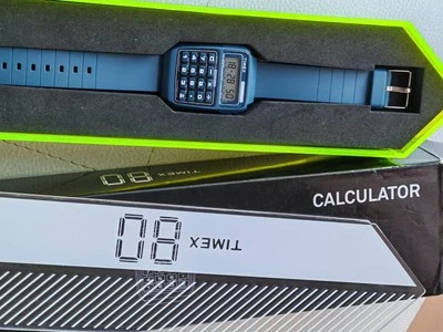 TIMEX T80 CALCULATOR Digital Wristwatch New FULL SET WITH BOX AND PAPERS WORKING - Immagine 1 di 4