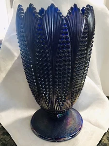 Imperial Blue Carnival Glas Aurora Jewels Line Maisvase - Bild 1 von 10