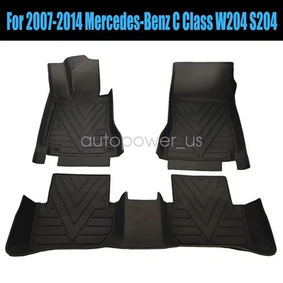 For 2007 - 2013 Mercedes-Benz C Class W204 S204 TPE Floor Mats Liners Black New - Image 1 of 4