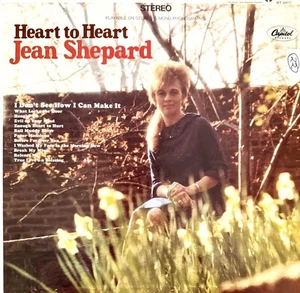 JEAN SHEPARD AUTÓGRAFO FIRMADO A MANO LP ÁLBUM "HEART TO HEART" - Imagen 1 de 2