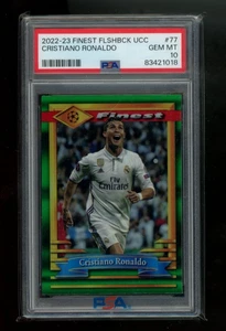 2022-23 Topps Finest Flashback #77 Cristiano Ronaldo Refractor PSA 10 Error 1/1 - Imagen 1 de 5