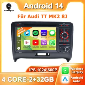 Für Audi TT MK2 8J Autoradio GPS Navi WIFI AHD 2+32GB BT Android 14 CD/DVD DAB+ - Bild 1 von 17
