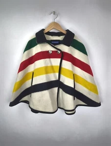 RARO PENDLETON Poncho vintage Hudson Bay in lana con cappuccio taglia unica - Foto 1 di 8