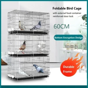 60CM Foldable Bird Cage Budgie Parrot Aviary Pet Stand Carrier Feeder 1PC - Picture 1 of 7