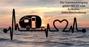 Aufkleber Wohnwagen Herzschlaglinie Wohnwagen, Auto - Bild 1 von 2