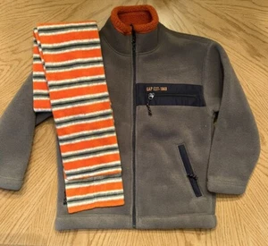 GAP Kids Small 6-7 Youth Full Zip Fleece Jacket Coat Sherpa Lined Army Green  - Picture 1 of 8