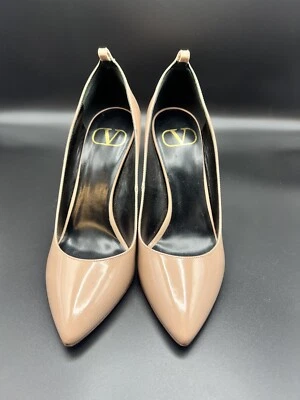 正品女式 Valentino Garavani 戒指耳钉 Mary Jane Tan 楔形 6 码 — 第 1/4 张图片