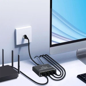 1 To 4 LAN Splitter with USB Power Cable 1000Mbps High Speed for Cat6/7/8 Cable - Afbeelding 1 van 9