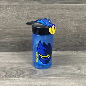 ZAK! Ninja Auslaufsicher "It's Game Time" 16oz. Blaue Trinkflasche Push Straw Top - Bild 1 von 7