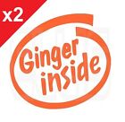 2x Ginger Inside Car Sticker Decal Vinyl Ranga Funny Redhead Ytb
