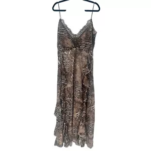 Bananhot Susan Dress NWT Animal Print Lace Trim Maxi Dress Size XL Beach Boho - Picture 1 of 13