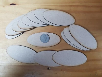 Wide Oval Plaque 10 x 4.5cm MDF DIY Decoration Disc Plaque - Image 1 of 3