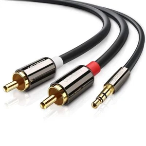 Ugreen RCA to 3.5mm Cable Aux to 2RCA Phono Audio Y Splitter 0.5m 1m 2m 3m 5m - Picture 1 of 7