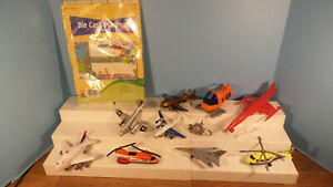 Toy Airplane & Helicopter Lot ~ Matchbox ~ Delta ~Vintage~Current ~ Airport Mat