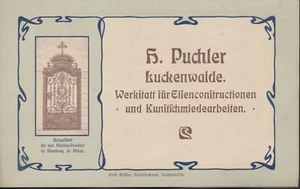 Luckenwalde ,  H.Puchler  , Schmiede , Gitter Tore ,  altes Werbe Doppelblatt , - Bild 1 von 4