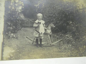 Vintage RPPC Young Child with Rocking Horse Postcard - !4 - P35 - Picture 1 of 4