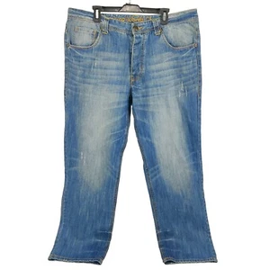 Parish Nation Denim Light Wash Jeans Mens Size 40 x 32 Button Fly Distressed  - Picture 1 of 12