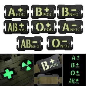 Tactical Luminous Blood Type Sticker Molle Mounte Plate Badge Trail Marker Strip - Picture 1 of 50