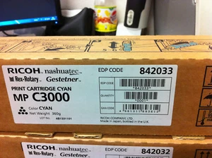 original RICOH Toner 884949 842033 888643 cyan MP C3000E neu B - Afbeelding 1 van 1
