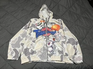 MEMBERS ONLY Space Jam TUNE SQUAD Looney Tunes Hooded Windbreaker Camouflage - Picture 1 of 3