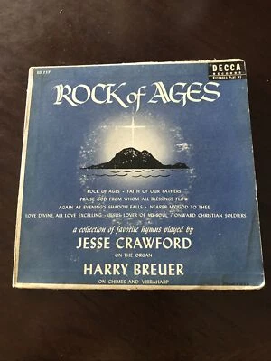 Rock of Ages Hymns Jesse Crawford Harry Breuer Decca Record ED-717 45rpm Foto 1 de 4