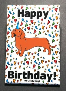Dachshund Perro Feliz Cumpleaños Imán Confeti Celebración Regalos y Decoración del Hogar - Imagen 1 de 12