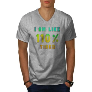 Camiseta Wellcoda Tired colorida 110 por ciento para hombre con cuello en V - Imagen 1 de 22
