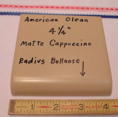 1 件 卡布奇诺棕色;哑光半径牛鼻陶瓷瓷砖 4-1/4 英寸美国奥林 — 第 1/4 张图片