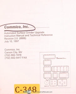 Commico Surface Grinder, Slicer Control Instructions for Chevalier Manual 1997 - Picture 1 of 3