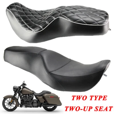 Asiento de dos asientos Low-Pro para conductor pasajero para Harley Road King FLHR EFI personalizado 97-07 Foto 1 de 4