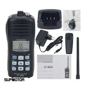 IC-M33 VHF Marine Transceiver Waterproof Walkie Talkie 5W Boat Two Way Radio sup - Picture 1 of 9