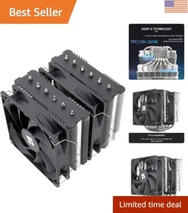 High-Performance CPU Cooler with 6 Heat Pipes & 1550RPM Dual Fans for AMD/Intel - Picture 1 of 9