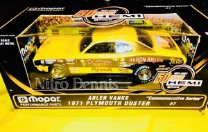 “AKRON” Arlen Vanke ERTL Muscle 1:18 Scale HEMI Mopar 1971 Plymouth DUSTER - Picture 1 of 3