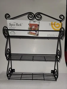 New Wall Mounted 3 Shelf Spice Rack. Scroll. 15 1/8" X 12 1/8" X 2 3/4" Deep. - Picture 1 of 3