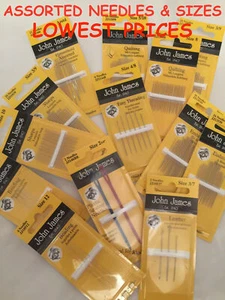 JOHN JAMES Hand Sewing Needles - ALL STYLES SIZES -SEWING CRAFT TAPESTRY BEADING - Picture 1 of 36