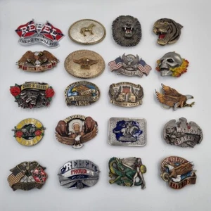 De colección Años 90 American Belt Hebillas Pistolas NRoses Eagle Rodeo Skull 1978 Harley D - Imagen 1 de 60