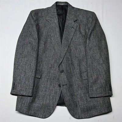 Blazer Abrigo Deportivo Chaqueta De Colección Haggar 48L Gris Glenn Cuadros Tweed Para Hombres Foto 1 de 4